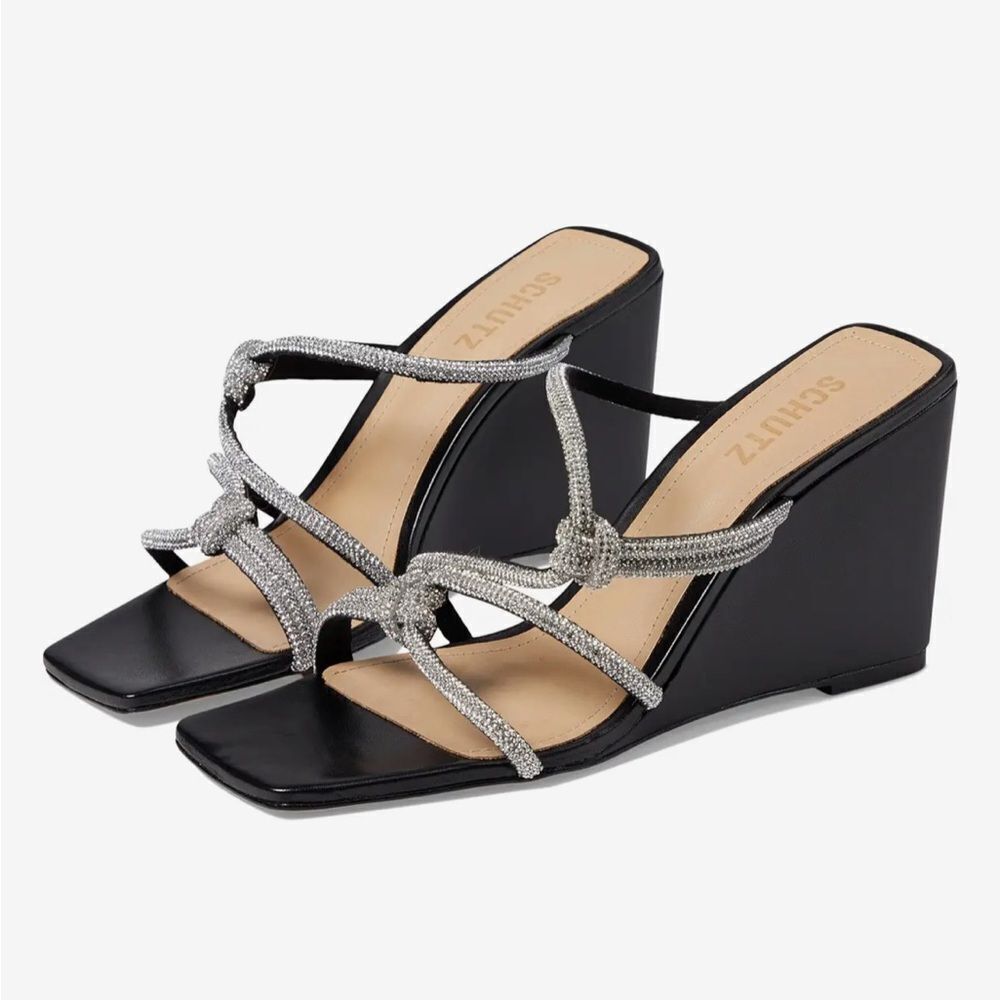 Schutz Lauryn Schutz Lauryn Crystal
Strappy Wedge Sandal Brand new in Box $188